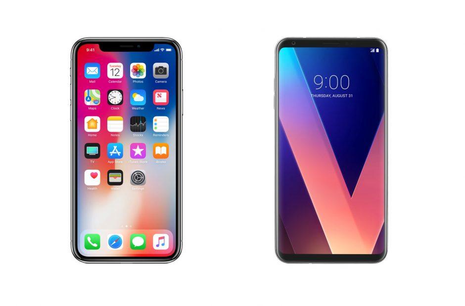 مقارنة والفرق بين جوالي إل جي V30 و آيفون X من حيث المواصفات