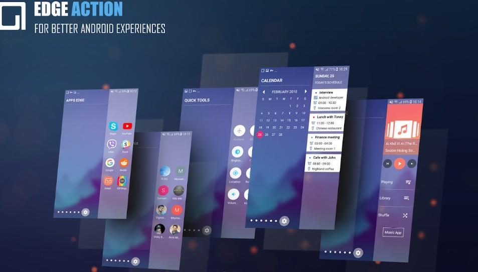 تطبيق Edge Action يجلب الشاشة الجانبية الموجودة في جوالات S8 وS9 إلى أجهزة أندرويد
