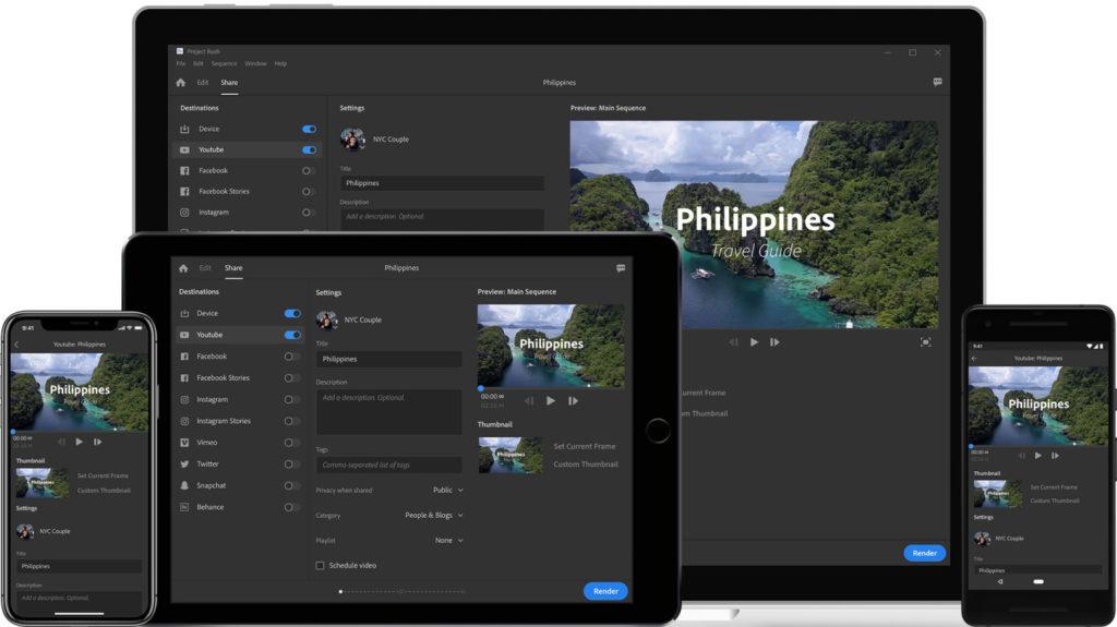 أدوبي تطلق تطبيق مذهل متكامل لتحرير الفيديو Project Rush