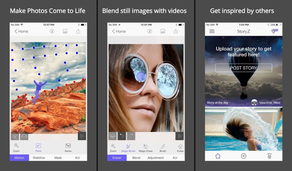 تطبيق StoryZ Photo motion المذهل لوضع جزء متحرك في صورتك