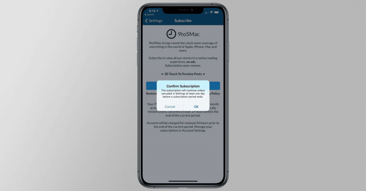 للحد من الإشتراك في الخدمات عن طريق الخطأ، آبل تضيف هذه النافذة