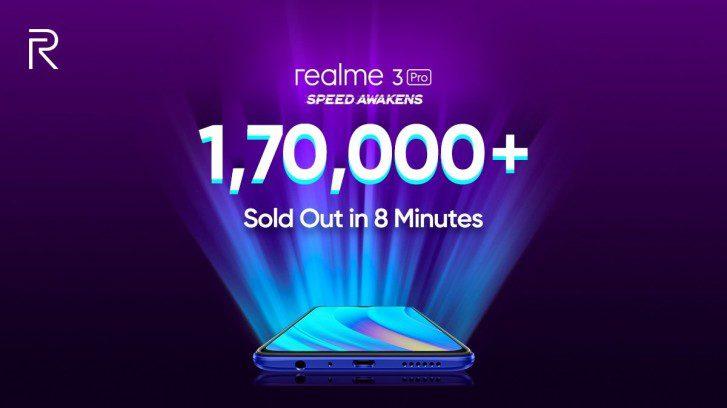 Realme تعلن عن بيع 170000 وحدة من هاتف Realme 3 Pro في 8 دقائق فقط