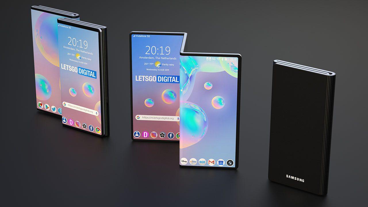 أحدث براءة إختراع من سامسونج لهاتف مميز بطي مزدوج للشاشة