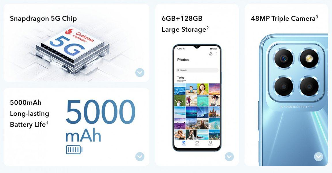 الإعلان الرسمي عن هاتف Honor X8 5G بمعالج SD 480 Plus