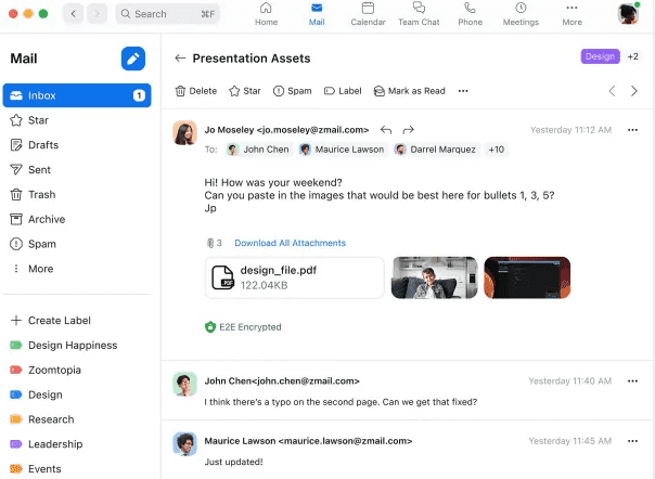 Zoom يضيف ميزات البريد الإلكتروني والتقويم لاستخدامها في منصات العمل الأخرى