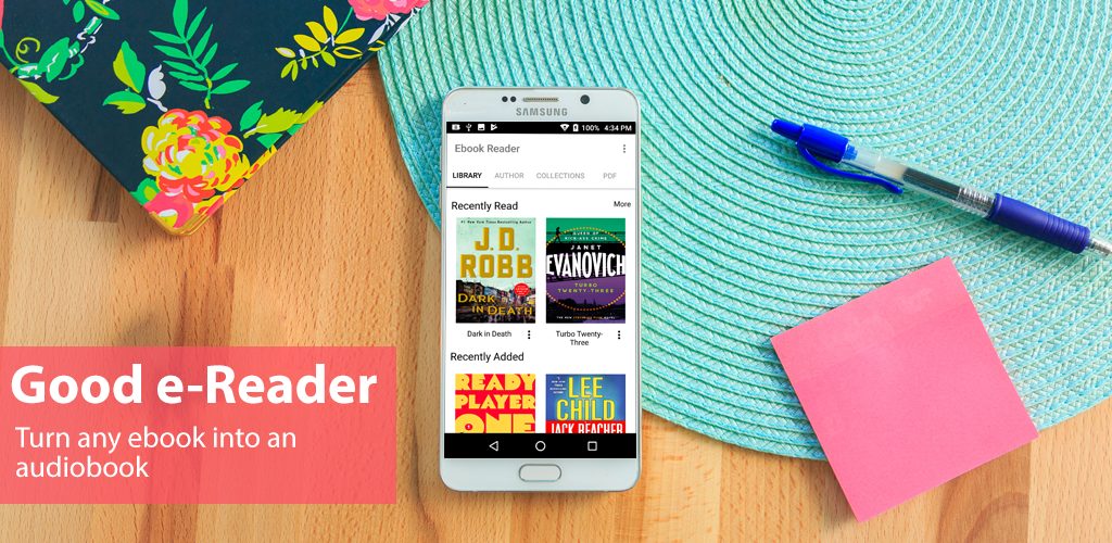 تطبيق Audiobook Reader يتيح تحويل الكتب الإلكترونية إلي كتب مسموعة 3 Goodereader app promo image - مدونة التقنية العربية