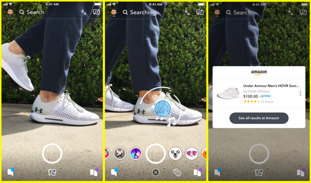 سناب شات تطلق ميزة جديدة خاصة بالبحث عن منتجات أمازون باستخدام كاميرتها 2 amazon visual search 1024x605 - مدونة التقنية العربية