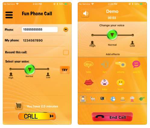 تطبيق Fun Phone Call - IntCall لإجراء مكالمات وهمية طريفة (الآيفون و الآيباد)