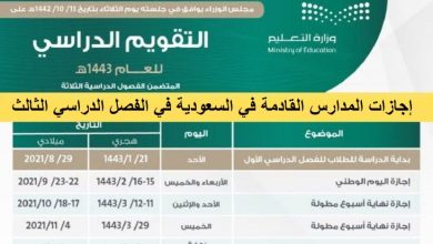 المدارس القادمة في السعودية في الفصل الدراسي الثالث 390x220 - إجازات المدارس القادمة في السعودية في الفصل الدراسي الثالث