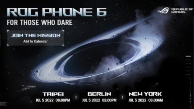 هاتف ASUS ROG Phone 6 ينطلق في 5 من يوليو بمعالج Snapdragon 8+ Gen 1