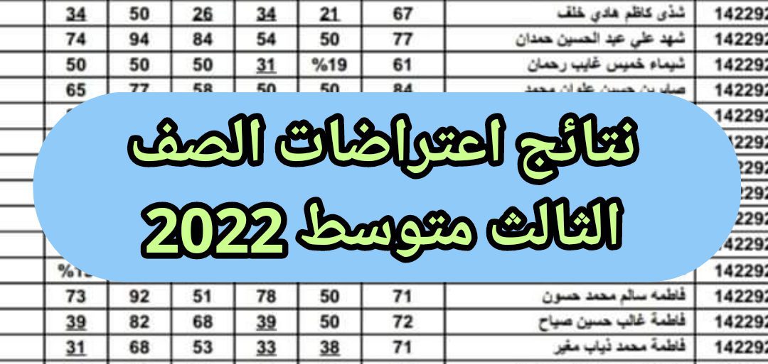 نتائج اعتراضات الصف الثالث المتوسط 2022 - مدونة التقنية العربية