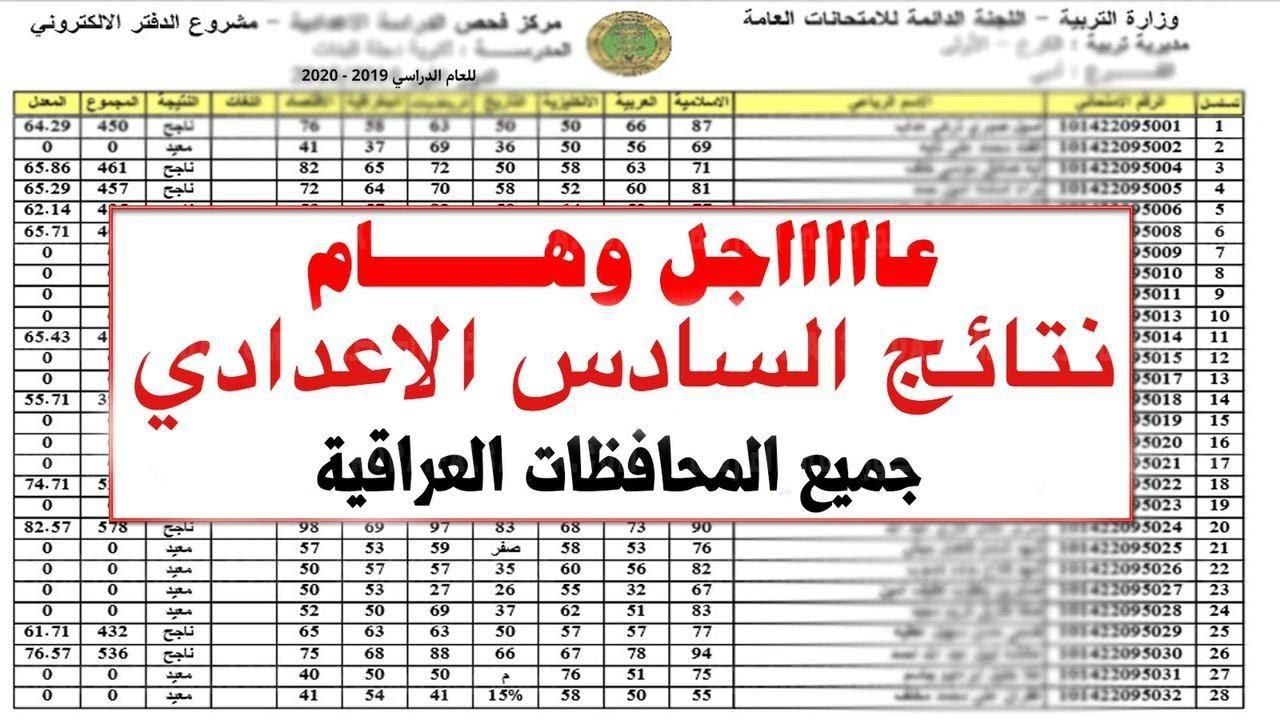 رابط استخراج نتائج الصف السادس الاعدادى الدور الثانى 2022 فى كل المحافظات من موقع وزارة التعليم العراقية
