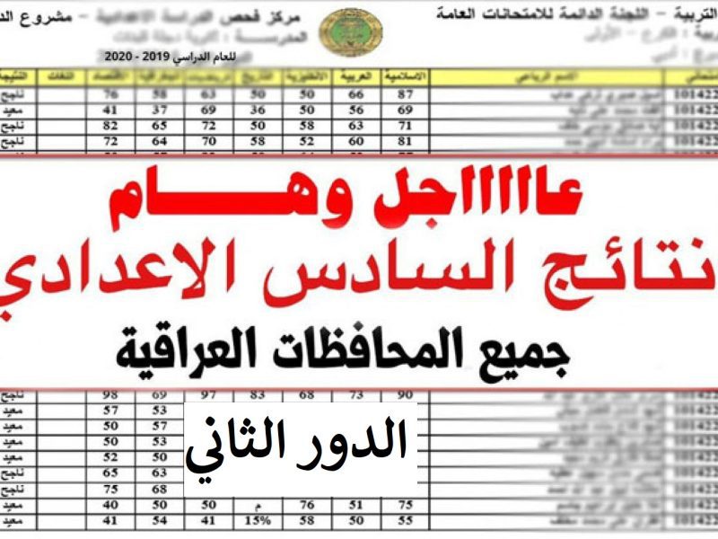 الأن نتائج السادس الاعدادي 2022 الدور الثاني على موقع الوزارة لجميع محافظات العراق