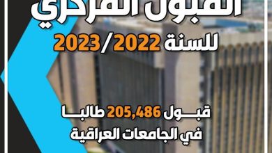معدلات القبول المركزي 2022/2023 الاستعلام عن نتائج القبول المركزي 2022