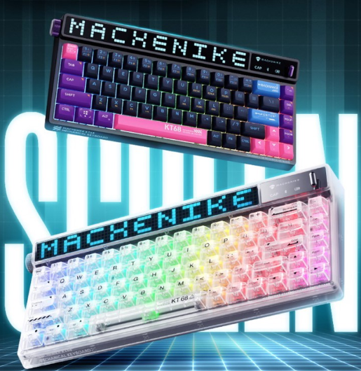 لوحة المفاتيح الذكية MACHENIKE KT68 Cyberpunk Smart Screen متوفرة على Giztop بسعر 199 دولار