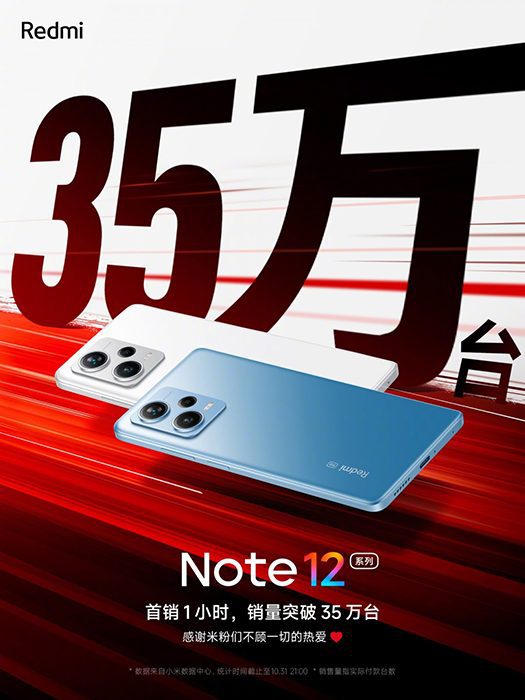 شاومي تسجل مبيعات 350000 وحدة من هواتف Redmi Note 12