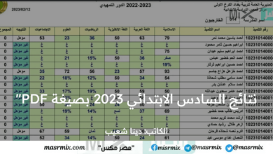 بصيغة PDF نتيجة الصف السادس الابتدائي في العراق 2023 الدور - مدونة التقنية العربية