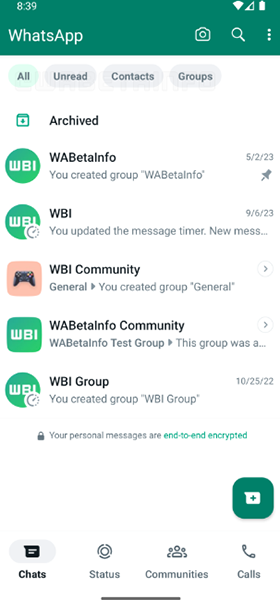 WhatsApp filter group chats feature - مدونة التقنية العربية