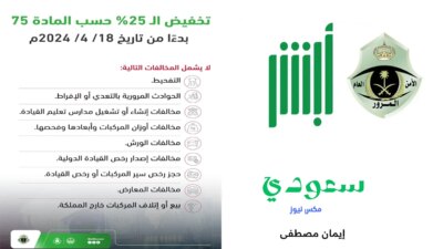 إدارة المرور تعلن . موعد انتهاء مهلة تخفيض المخالفات المرورية الذي يصل إلى نسبة 50 - مدونة التقنية العربية